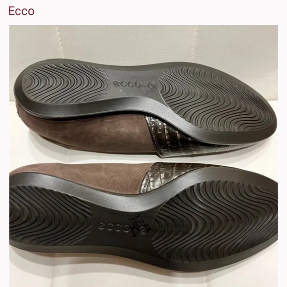 ECCO Touch Ballerina 2 Black Slip On Shoes Sz 36 * 6 Snakeskin Scale Loafers - Picture 4 of 6